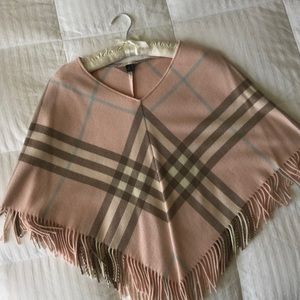 Burberry Wool & Cashmere fringe poncho